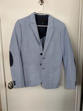 Light Blue Blazer with Navy Elbow Patches - US 38R